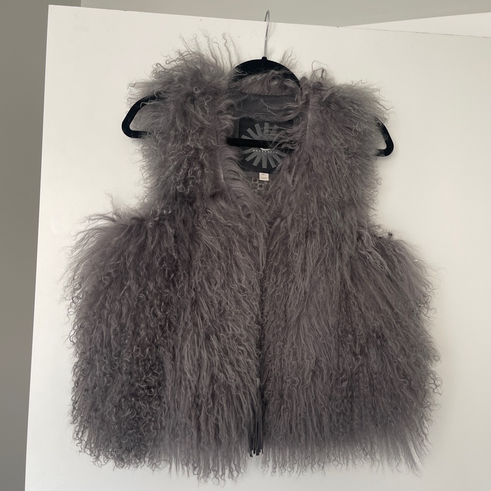 Ugh Gray Genuine Shearling Vest